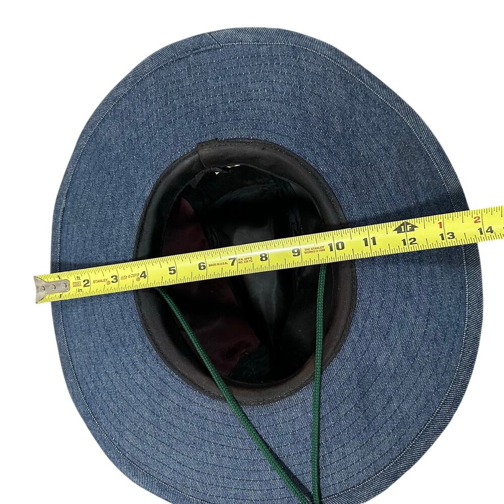 Wide Brim Denim Cowboy Hat Unisex Artisan Western Festival Workwear - Picture 10 of 10